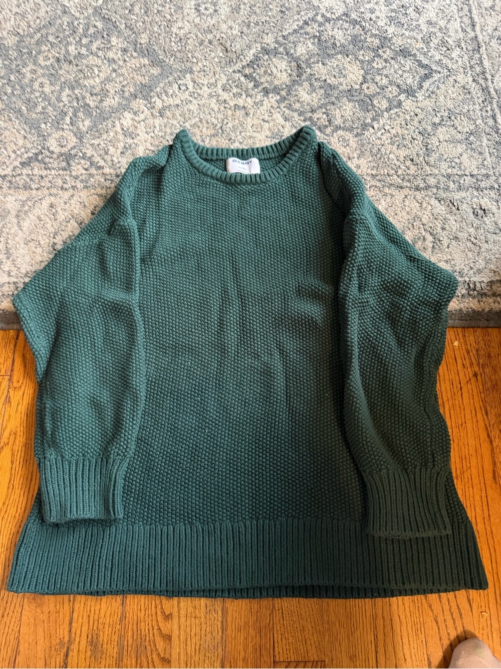 Old Navy Dark Green Crewneck Knit Sweater